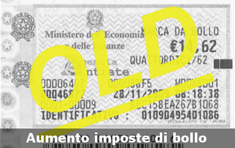 Incremento dell'imposta di bollo