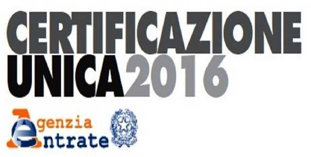 Certificazione Unica 2016